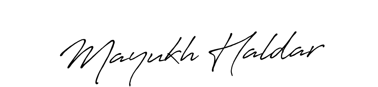 Create a beautiful signature design for name Mayukh Haldar. With this signature (Antro_Vectra_Bolder) fonts, you can make a handwritten signature for free. Mayukh Haldar signature style 7 images and pictures png