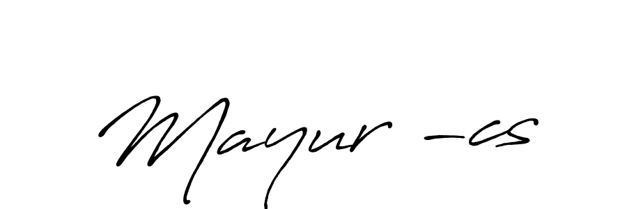 Use a signature maker to create a handwritten signature online. With this signature software, you can design (Antro_Vectra_Bolder) your own signature for name Mayur -cs. Mayur -cs signature style 7 images and pictures png