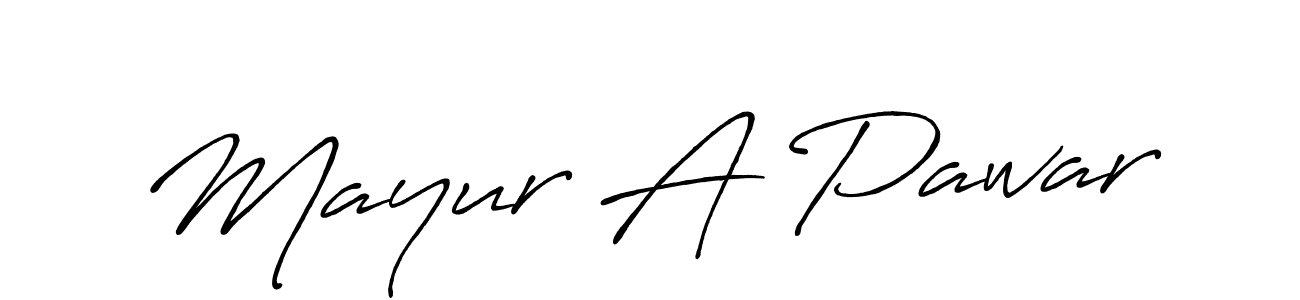 Use a signature maker to create a handwritten signature online. With this signature software, you can design (Antro_Vectra_Bolder) your own signature for name Mayur A Pawar. Mayur A Pawar signature style 7 images and pictures png