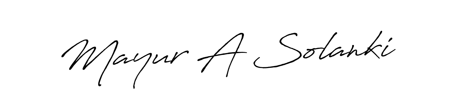 Mayur A Solanki stylish signature style. Best Handwritten Sign (Antro_Vectra_Bolder) for my name. Handwritten Signature Collection Ideas for my name Mayur A Solanki. Mayur A Solanki signature style 7 images and pictures png