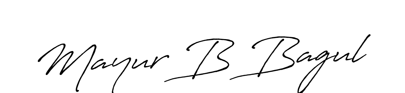 How to make Mayur B Bagul name signature. Use Antro_Vectra_Bolder style for creating short signs online. This is the latest handwritten sign. Mayur B Bagul signature style 7 images and pictures png