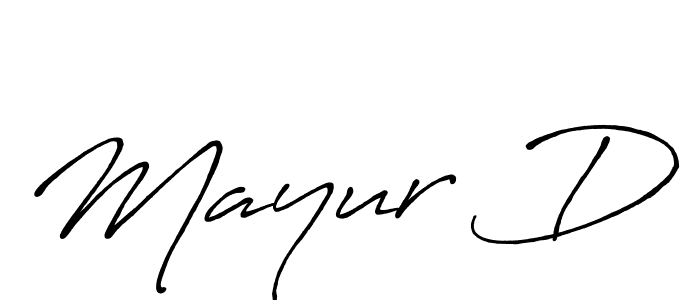 Use a signature maker to create a handwritten signature online. With this signature software, you can design (Antro_Vectra_Bolder) your own signature for name Mayur D. Mayur D signature style 7 images and pictures png