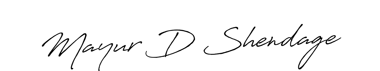 Create a beautiful signature design for name Mayur D Shendage. With this signature (Antro_Vectra_Bolder) fonts, you can make a handwritten signature for free. Mayur D Shendage signature style 7 images and pictures png