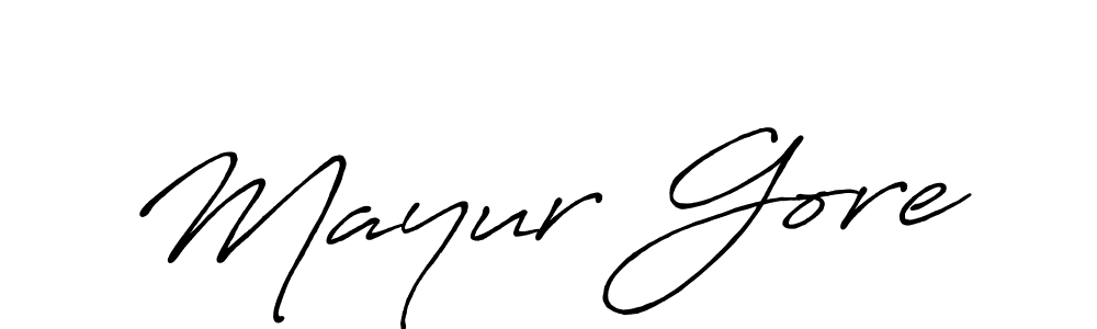 Make a beautiful signature design for name Mayur Gore. With this signature (Antro_Vectra_Bolder) style, you can create a handwritten signature for free. Mayur Gore signature style 7 images and pictures png