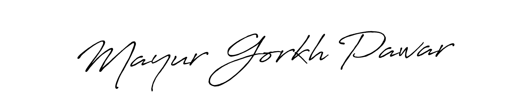 Make a beautiful signature design for name Mayur Gorkh Pawar. With this signature (Antro_Vectra_Bolder) style, you can create a handwritten signature for free. Mayur Gorkh Pawar signature style 7 images and pictures png