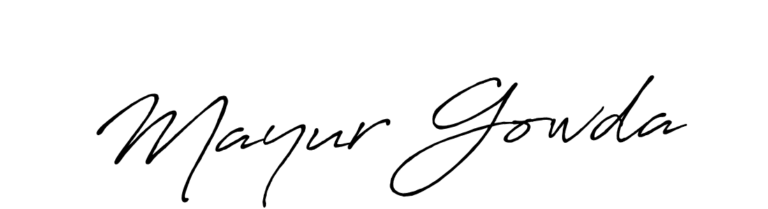How to make Mayur Gowda signature? Antro_Vectra_Bolder is a professional autograph style. Create handwritten signature for Mayur Gowda name. Mayur Gowda signature style 7 images and pictures png