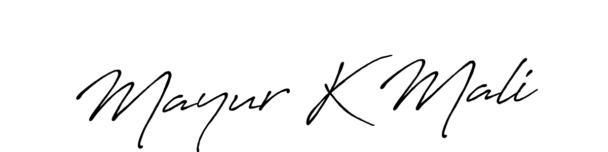 Antro_Vectra_Bolder is a professional signature style that is perfect for those who want to add a touch of class to their signature. It is also a great choice for those who want to make their signature more unique. Get Mayur K Mali name to fancy signature for free. Mayur K Mali signature style 7 images and pictures png