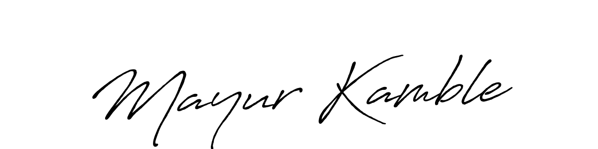 How to make Mayur Kamble name signature. Use Antro_Vectra_Bolder style for creating short signs online. This is the latest handwritten sign. Mayur Kamble signature style 7 images and pictures png
