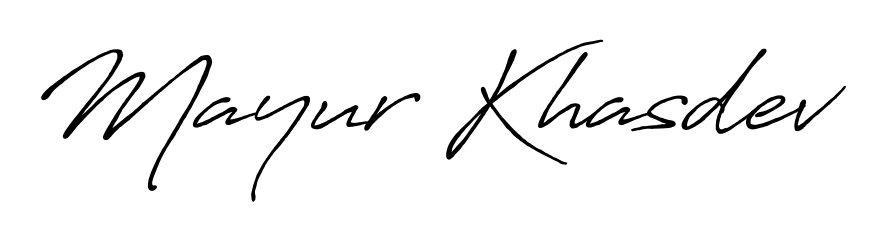 Explore multiple handwriting variations for Mayur Khasdev including this stunning Antro_Vectra_Bolder design. Free to use across all platforms. Mayur Khasdev signature style 7 images and pictures png