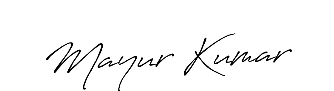 How to make Mayur Kumar name signature. Use Antro_Vectra_Bolder style for creating short signs online. This is the latest handwritten sign. Mayur Kumar signature style 7 images and pictures png