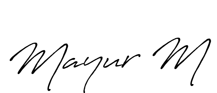 Also we have Mayur M name is the best signature style. Create professional handwritten signature collection using Antro_Vectra_Bolder autograph style. Mayur M signature style 7 images and pictures png