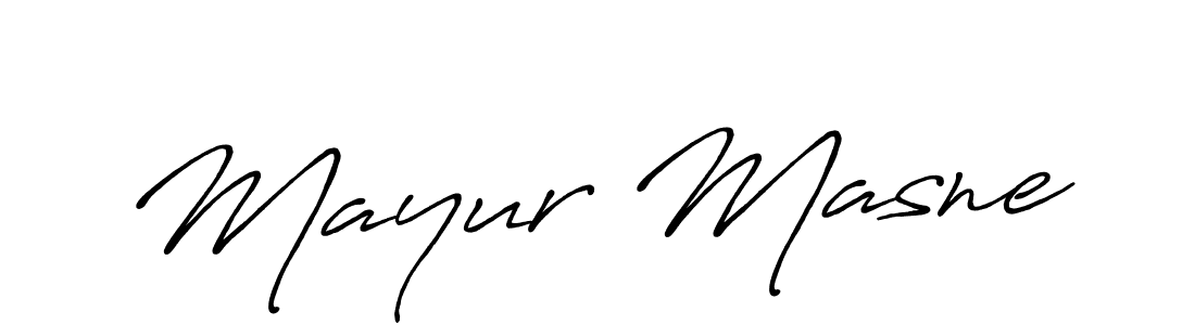 Make a beautiful signature design for name Mayur Masne. With this signature (Antro_Vectra_Bolder) style, you can create a handwritten signature for free. Mayur Masne signature style 7 images and pictures png
