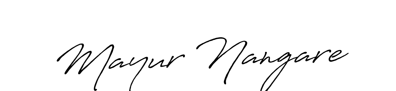 Create a beautiful signature design for name Mayur Nangare. With this signature (Antro_Vectra_Bolder) fonts, you can make a handwritten signature for free. Mayur Nangare signature style 7 images and pictures png