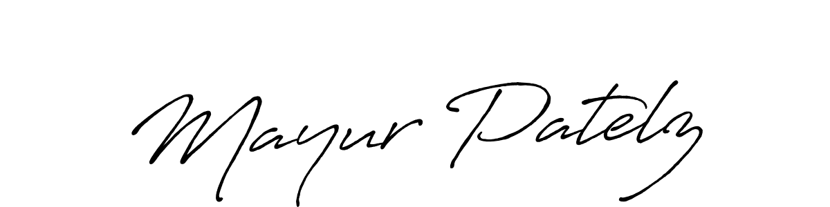 It looks lik you need a new signature style for name Mayur Patelz. Design unique handwritten (Antro_Vectra_Bolder) signature with our free signature maker in just a few clicks. Mayur Patelz signature style 7 images and pictures png