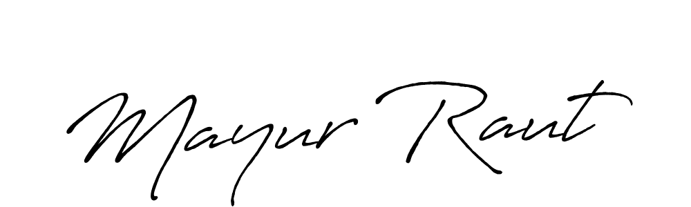 Create a beautiful signature design for name Mayur Raut. With this signature (Antro_Vectra_Bolder) fonts, you can make a handwritten signature for free. Mayur Raut signature style 7 images and pictures png