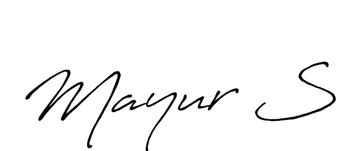 Design your own signature with our free online signature maker. With this signature software, you can create a handwritten (Antro_Vectra_Bolder) signature for name Mayur S. Mayur S signature style 7 images and pictures png