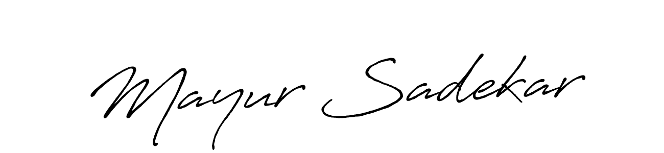 How to make Mayur Sadekar signature? Antro_Vectra_Bolder is a professional autograph style. Create handwritten signature for Mayur Sadekar name. Mayur Sadekar signature style 7 images and pictures png