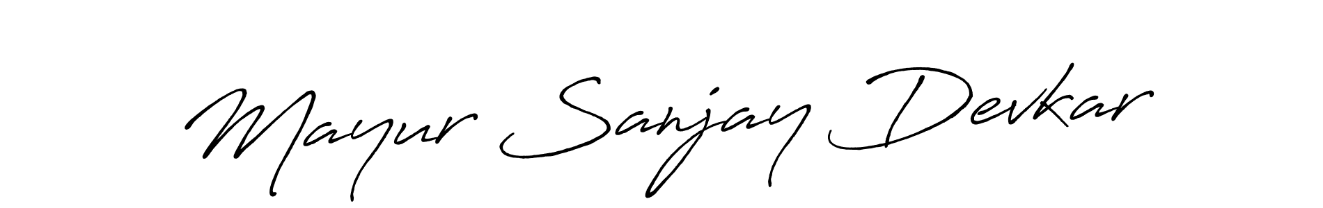 if you are searching for the best signature style for your name Mayur Sanjay Devkar. so please give up your signature search. here we have designed multiple signature styles  using Antro_Vectra_Bolder. Mayur Sanjay Devkar signature style 7 images and pictures png