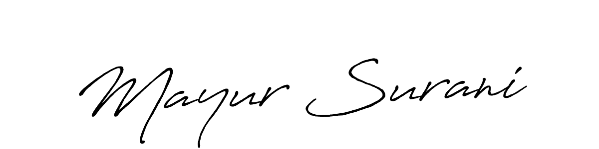 Use a signature maker to create a handwritten signature online. With this signature software, you can design (Antro_Vectra_Bolder) your own signature for name Mayur Surani. Mayur Surani signature style 7 images and pictures png