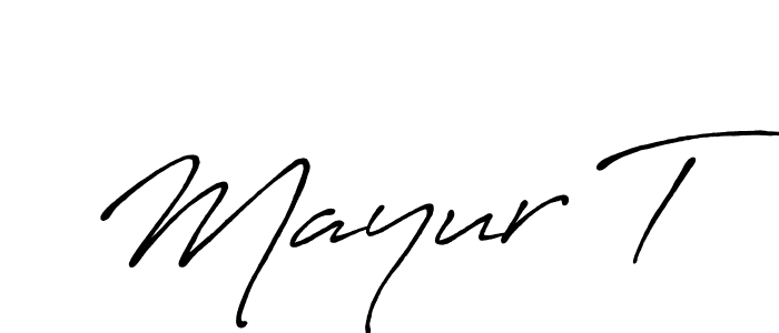 It looks lik you need a new signature style for name Mayur T. Design unique handwritten (Antro_Vectra_Bolder) signature with our free signature maker in just a few clicks. Mayur T signature style 7 images and pictures png