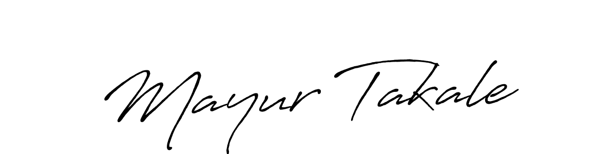 Create a beautiful signature design for name Mayur Takale. With this signature (Antro_Vectra_Bolder) fonts, you can make a handwritten signature for free. Mayur Takale signature style 7 images and pictures png