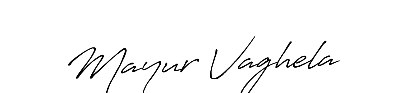 Design your own signature with our free online signature maker. With this signature software, you can create a handwritten (Antro_Vectra_Bolder) signature for name Mayur Vaghela. Mayur Vaghela signature style 7 images and pictures png