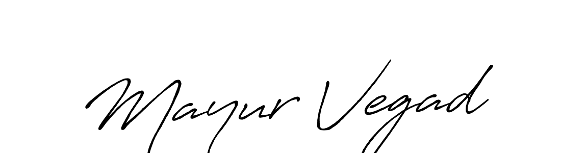Create a beautiful signature design for name Mayur Vegad. With this signature (Antro_Vectra_Bolder) fonts, you can make a handwritten signature for free. Mayur Vegad signature style 7 images and pictures png