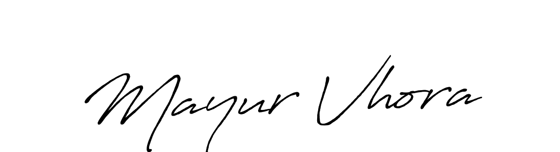 Create a beautiful signature design for name Mayur Vhora. With this signature (Antro_Vectra_Bolder) fonts, you can make a handwritten signature for free. Mayur Vhora signature style 7 images and pictures png