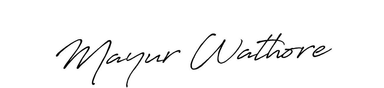 Create a beautiful signature design for name Mayur Wathore. With this signature (Antro_Vectra_Bolder) fonts, you can make a handwritten signature for free. Mayur Wathore signature style 7 images and pictures png