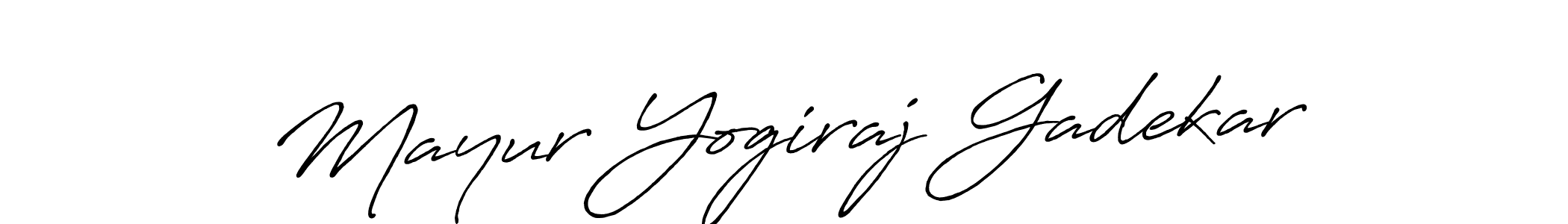 How to make Mayur Yogiraj Gadekar name signature. Use Antro_Vectra_Bolder style for creating short signs online. This is the latest handwritten sign. Mayur Yogiraj Gadekar signature style 7 images and pictures png