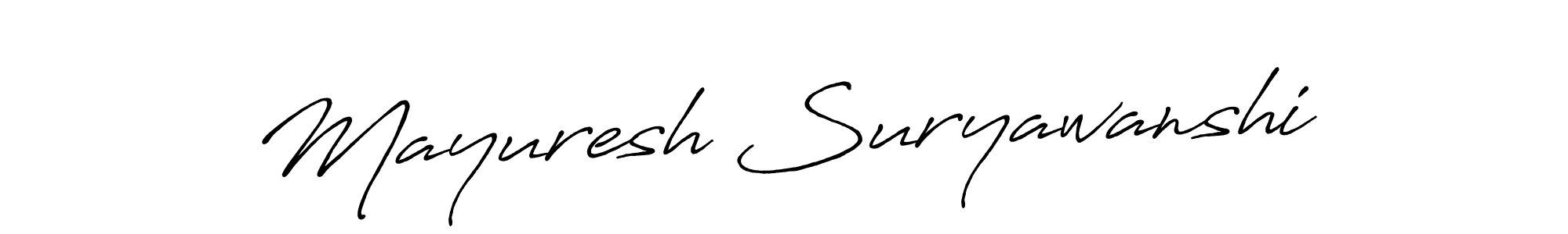 How to make Mayuresh Suryawanshi name signature. Use Antro_Vectra_Bolder style for creating short signs online. This is the latest handwritten sign. Mayuresh Suryawanshi signature style 7 images and pictures png