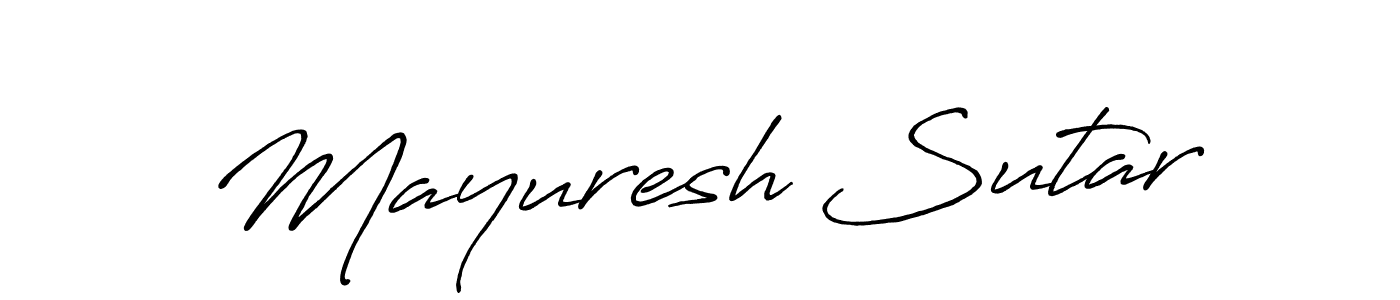 Create a beautiful signature design for name Mayuresh Sutar. With this signature (Antro_Vectra_Bolder) fonts, you can make a handwritten signature for free. Mayuresh Sutar signature style 7 images and pictures png