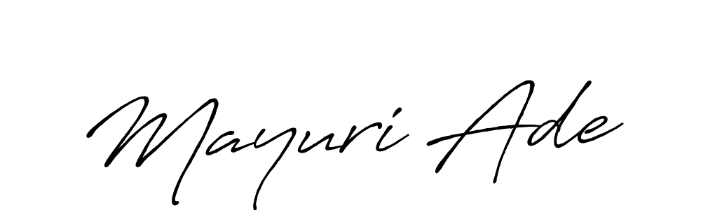 You can use this online signature creator to create a handwritten signature for the name Mayuri Ade. This is the best online autograph maker. Mayuri Ade signature style 7 images and pictures png