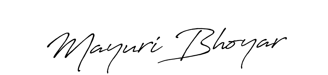 Create a beautiful signature design for name Mayuri Bhoyar. With this signature (Antro_Vectra_Bolder) fonts, you can make a handwritten signature for free. Mayuri Bhoyar signature style 7 images and pictures png