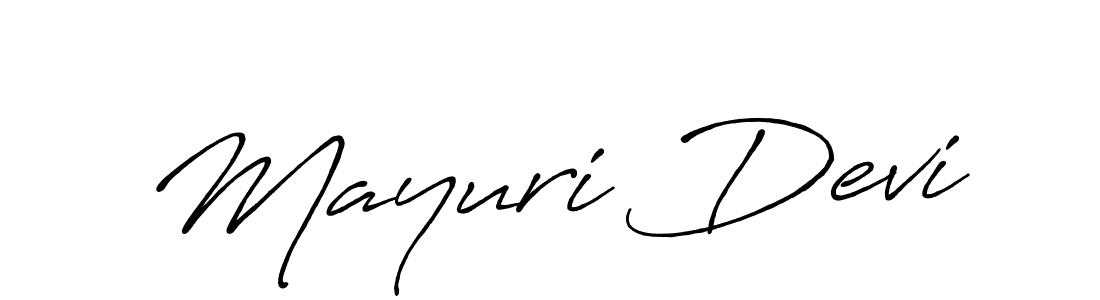 Use a signature maker to create a handwritten signature online. With this signature software, you can design (Antro_Vectra_Bolder) your own signature for name Mayuri Devi. Mayuri Devi signature style 7 images and pictures png