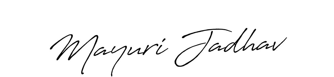 Create a beautiful signature design for name Mayuri Jadhav. With this signature (Antro_Vectra_Bolder) fonts, you can make a handwritten signature for free. Mayuri Jadhav signature style 7 images and pictures png