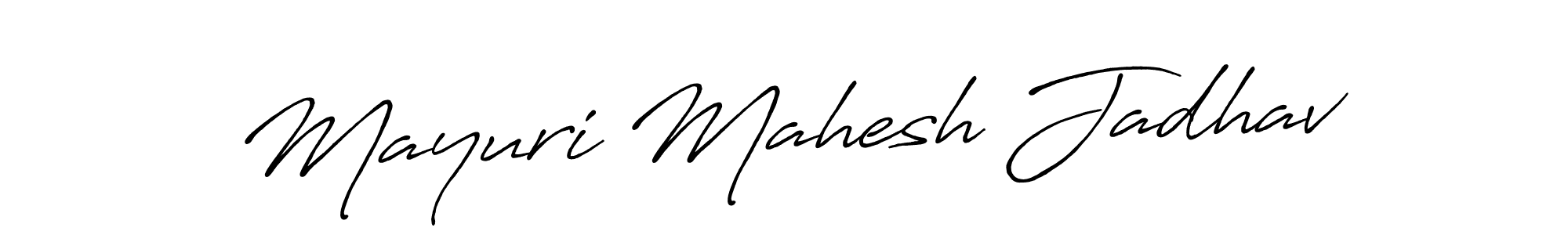 Create a beautiful signature design for name Mayuri Mahesh Jadhav. With this signature (Antro_Vectra_Bolder) fonts, you can make a handwritten signature for free. Mayuri Mahesh Jadhav signature style 7 images and pictures png