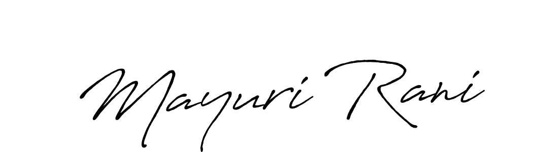 Design your own signature with our free online signature maker. With this signature software, you can create a handwritten (Antro_Vectra_Bolder) signature for name Mayuri Rani. Mayuri Rani signature style 7 images and pictures png