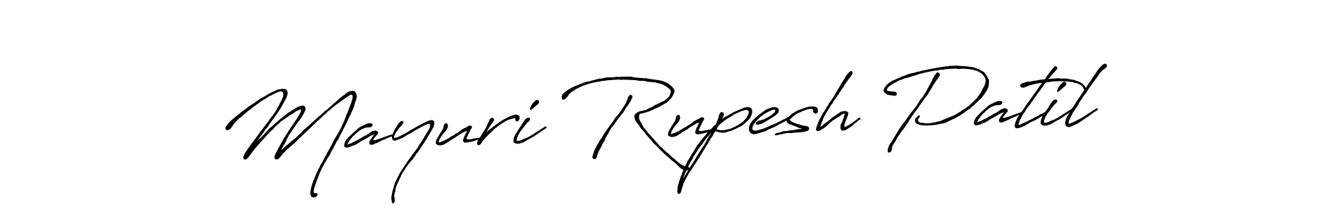 Create a beautiful signature design for name Mayuri Rupesh Patil. With this signature (Antro_Vectra_Bolder) fonts, you can make a handwritten signature for free. Mayuri Rupesh Patil signature style 7 images and pictures png