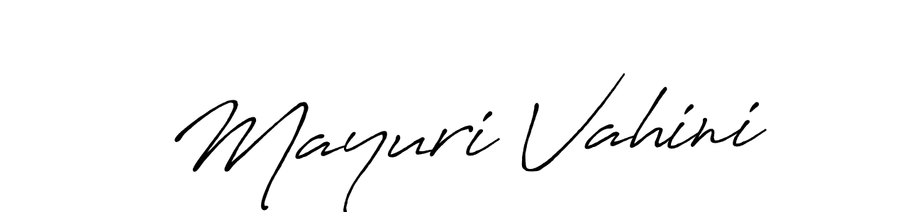 Mayuri Vahini stylish signature style. Best Handwritten Sign (Antro_Vectra_Bolder) for my name. Handwritten Signature Collection Ideas for my name Mayuri Vahini. Mayuri Vahini signature style 7 images and pictures png