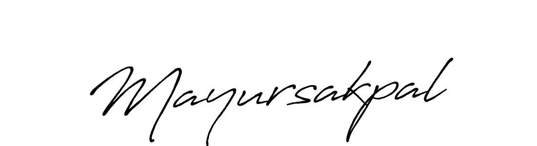 How to make Mayursakpal name signature. Use Antro_Vectra_Bolder style for creating short signs online. This is the latest handwritten sign. Mayursakpal signature style 7 images and pictures png