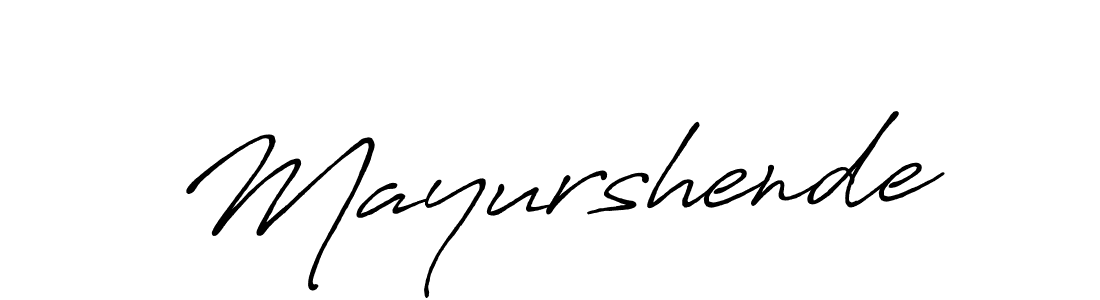 Make a beautiful signature design for name Mayurshende. With this signature (Antro_Vectra_Bolder) style, you can create a handwritten signature for free. Mayurshende signature style 7 images and pictures png