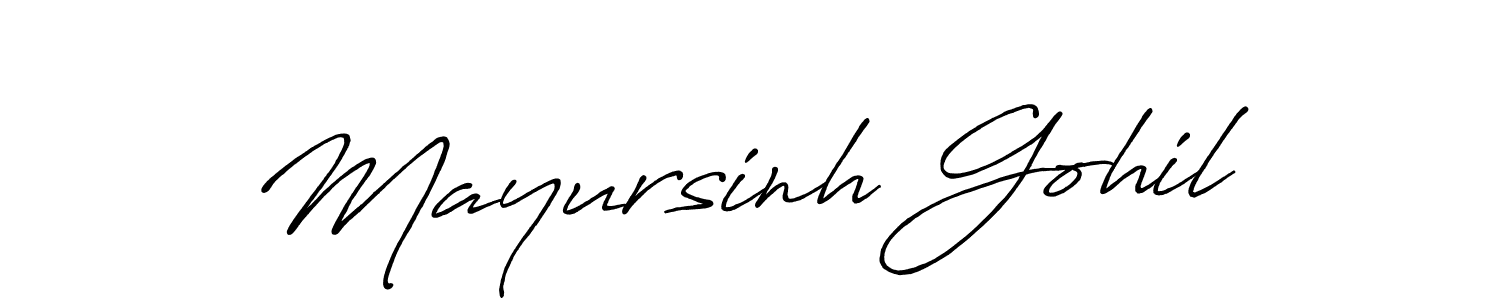 Also we have Mayursinh Gohil name is the best signature style. Create professional handwritten signature collection using Antro_Vectra_Bolder autograph style. Mayursinh Gohil signature style 7 images and pictures png