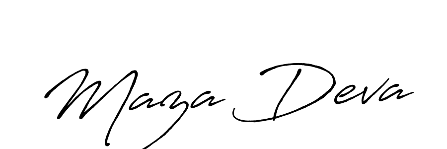 You should practise on your own different ways (Antro_Vectra_Bolder) to write your name (Maza Deva) in signature. don't let someone else do it for you. Maza Deva signature style 7 images and pictures png