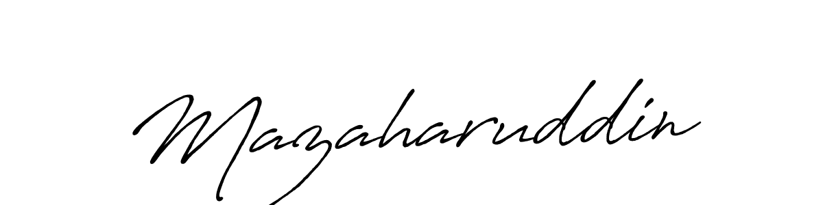 How to make Mazaharuddin signature? Antro_Vectra_Bolder is a professional autograph style. Create handwritten signature for Mazaharuddin name. Mazaharuddin signature style 7 images and pictures png