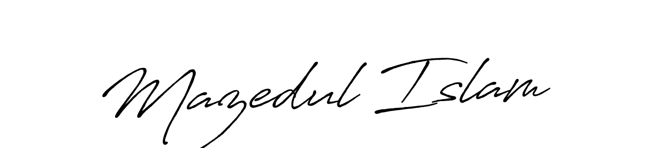 Create a beautiful signature design for name Mazedul Islam. With this signature (Antro_Vectra_Bolder) fonts, you can make a handwritten signature for free. Mazedul Islam signature style 7 images and pictures png