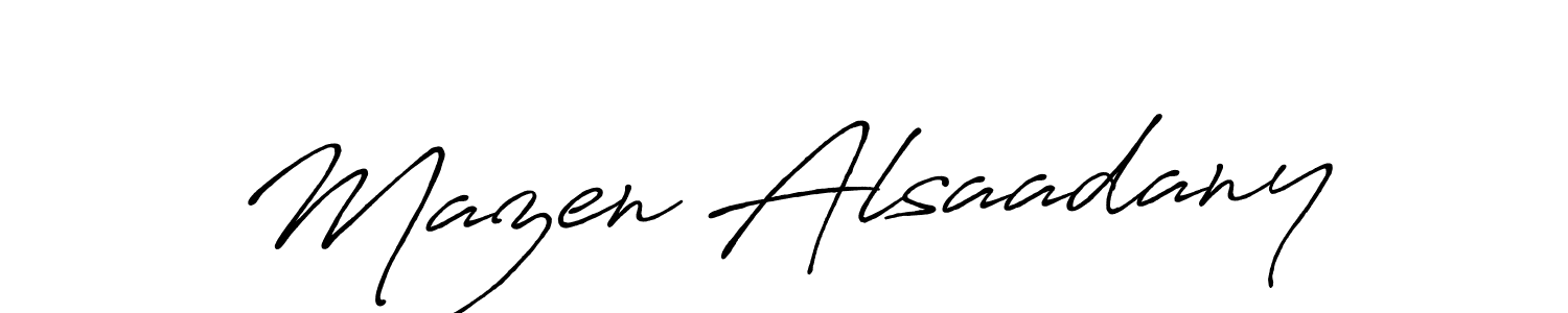 Similarly Antro_Vectra_Bolder is the best handwritten signature design. Signature creator online .You can use it as an online autograph creator for name Mazen Alsaadany. Mazen Alsaadany signature style 7 images and pictures png