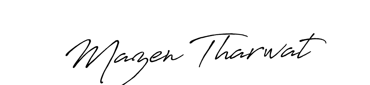 Use a signature maker to create a handwritten signature online. With this signature software, you can design (Antro_Vectra_Bolder) your own signature for name Mazen Tharwat. Mazen Tharwat signature style 7 images and pictures png