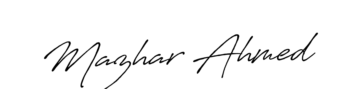 You should practise on your own different ways (Antro_Vectra_Bolder) to write your name (Mazhar Ahmed) in signature. don't let someone else do it for you. Mazhar Ahmed signature style 7 images and pictures png