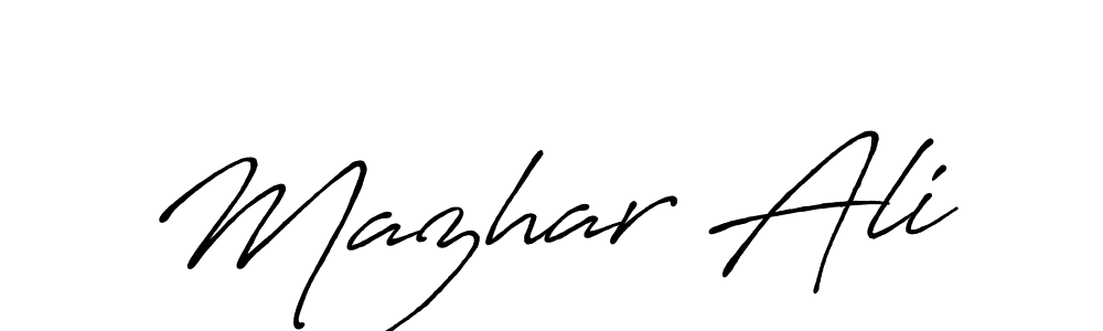 Use a signature maker to create a handwritten signature online. With this signature software, you can design (Antro_Vectra_Bolder) your own signature for name Mazhar Ali. Mazhar Ali signature style 7 images and pictures png